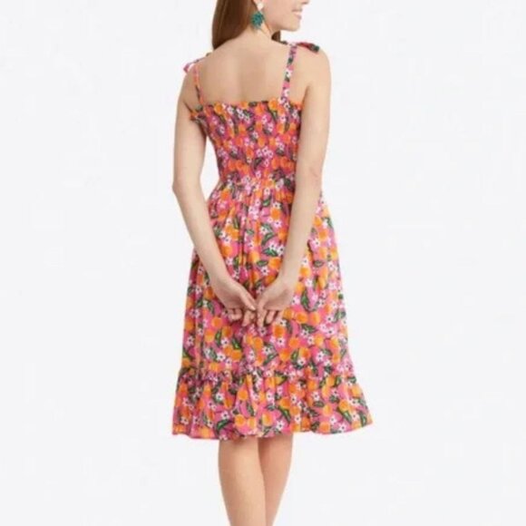 Draper James Taylor Smocked Dress In Orange Blossom - Picture 2 of 5